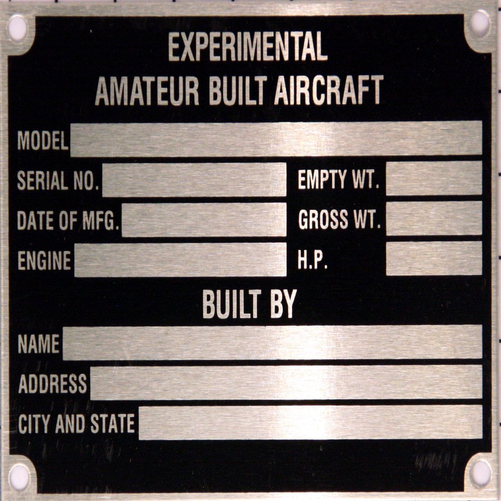 Aircraft Stainless Nameplate
