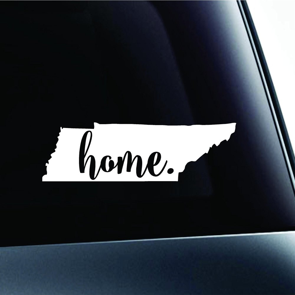 #3 Home Tennessee State Nashville Symbol Sticker Decal Car Truck Window Computer Laptop (White)
