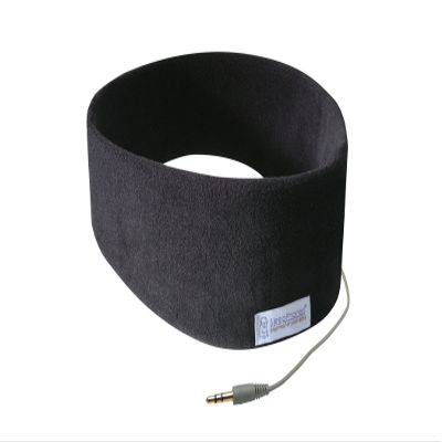 SleepPhones Classic Headphones | Ultra Thin Speakers in Lightweight & Comfortable Headband | 4 Foot Braided Cable Connects to Audio Devices | Best for Insomnia | (Large, Midnight Black Fleece)