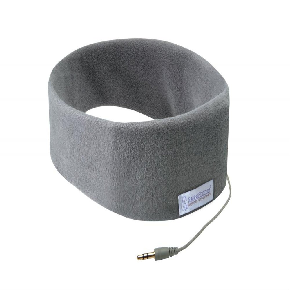 SleepPhones Classic Headphones | Ultra Thin Speakers in Lightweight & Comfortable Headband | 4 Foot Braided Cable Connects to Audio Devices | Best for Insomnia | (Small, Soft Gray Fleece)