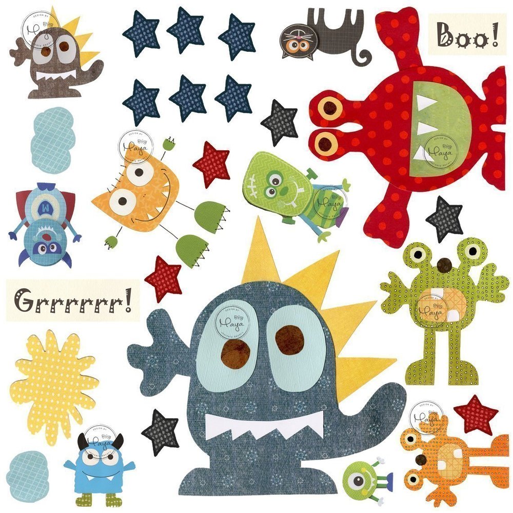 Monsters Wall Decals stickers for kids room