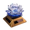 Feng Shui Crystal Lotus Flower Solar Energy Decoration (Blue) view 1