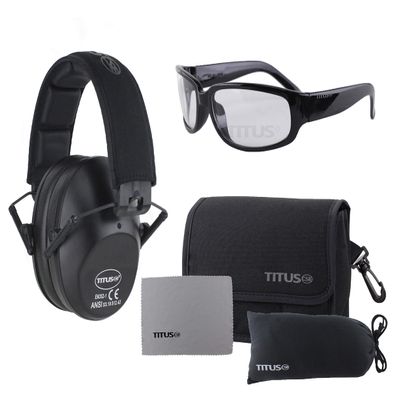 TITUS Slim-line Earmuffs and Safety Glasses Combo Pack