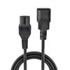 Lindy 2m Hot Conditioned Extension Cable - IEC C14 to IEC C15 Power Lead - Black view 2