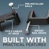 THE CIMPLE CO Dual Coaxial Cable Clips 1/2 in - Indoor/Outdoor Cable Fasteners for Coax, Ethernet, CAT, Wires, and Tubing - Twin Wire Clips with Nails 1/2 Inch (12 mm) - 100 PCS, Black view 4