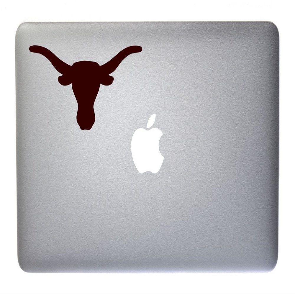 Longhorn Texas Pride Vinyl Decal for MacBook, Laptop or Other Device 5 Inch (Brown)