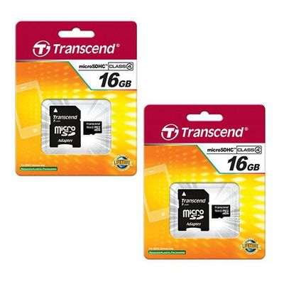 Drift Compass Wearable Digital Camera Memory Card 2 x 16GB microSDHC Memory Card with SD Adapter (2 Pack)