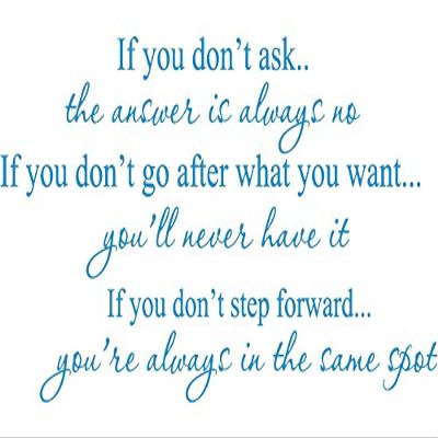 Picniva Decalgeek if You Don't Ask Vinyl Wall Art Blue12'' X 22.5''