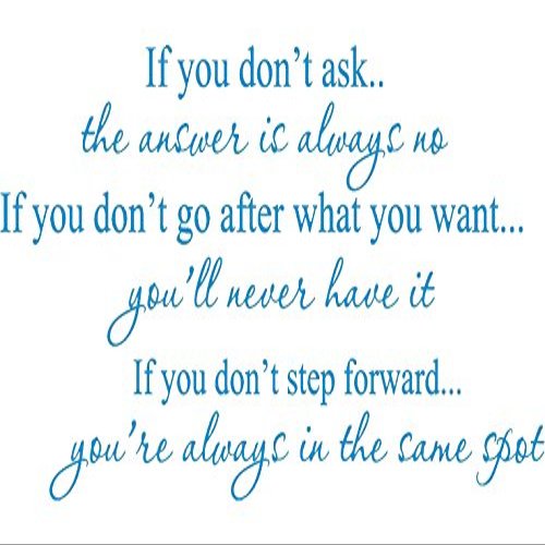 Picniva Decalgeek if You Don't Ask Vinyl Wall Art Blue12'' X 22.5''