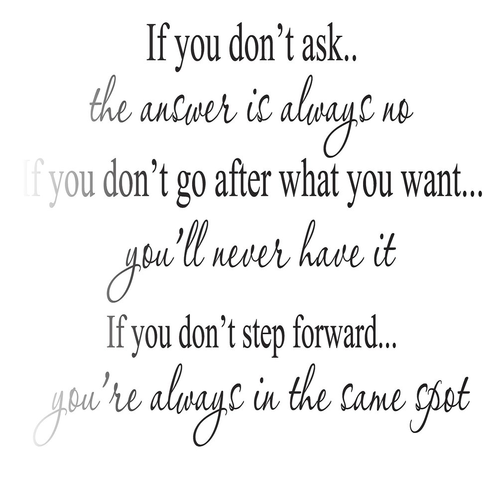 Decalgeek if You Don't Ask Vinyl Wall Art Glossy Black17'' X 34''