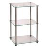 Pemberly Row 3 Shelves Transitional Glass Lamp Table in Clear view 1