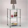 Pemberly Row 3 Shelves Transitional Glass Lamp Table in Clear view 2