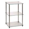 Pemberly Row 3 Shelves Transitional Glass Lamp Table in Clear view 3