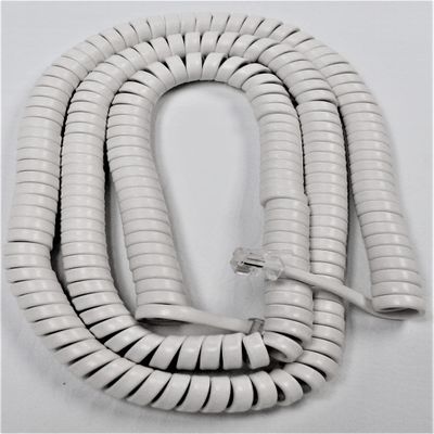 DIY-BizPhones 5-Pack White 25' Ft Long Handset Cord Compatible with AT-T Landline Phone Trimline Princess CL2909 CL4940 Receiver Curly Coil Lot