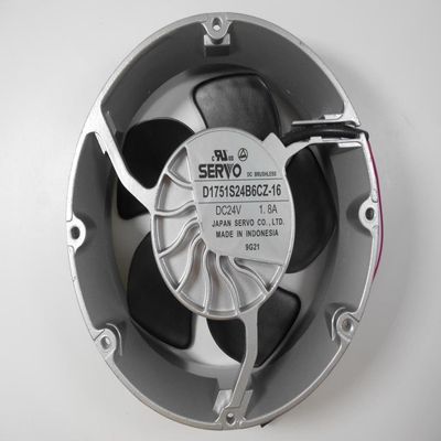 SERVO D1751S24B6CZ-16 24V 1.8A 43.2W 6950 RPM Pressure: 350Pa 172mm x 51mm Circle Aluminum Frame ABB Inverter Cooling Fan
