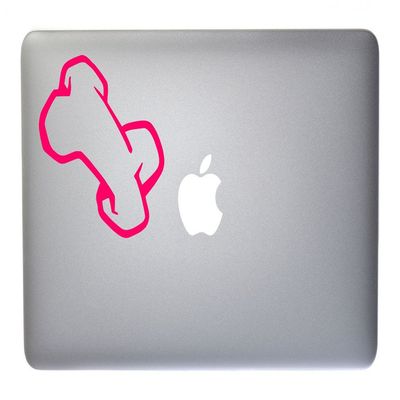Dog Bone Style 2 Vinyl Decal for MacBook, Laptop or Other Device 5 Inch (neon Pink)