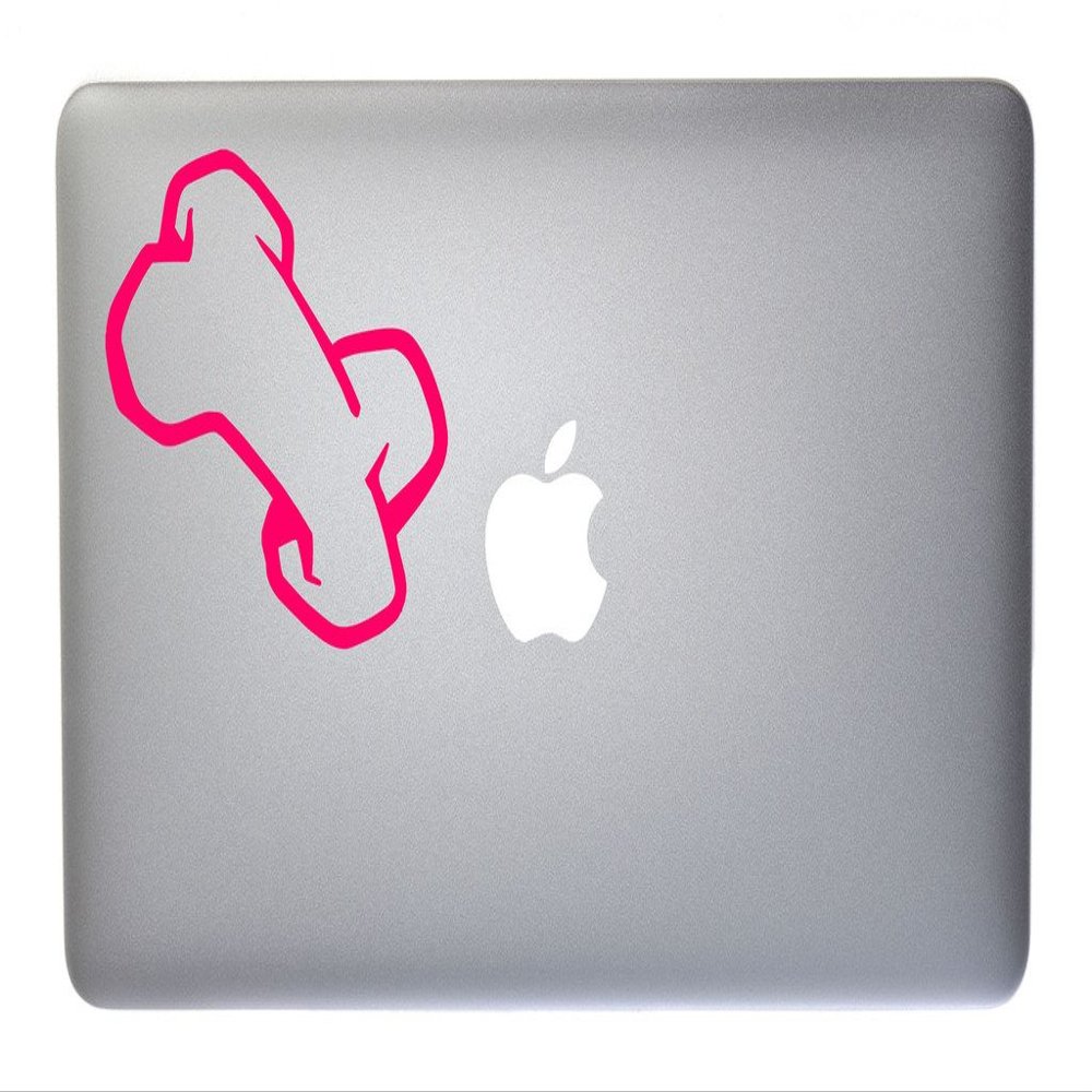 Dog Bone Style 2 Vinyl Decal for MacBook, Laptop or Other Device 5 Inch (neon Pink)