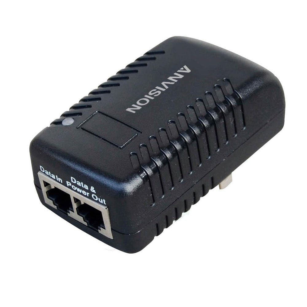 ANVISION 48V 0.5A PoE Injector Power Supply Ethernet Adapter, IEEE 802.3af Compliant, 10/100Mbps, for IP Camera Voip Phones AP and More