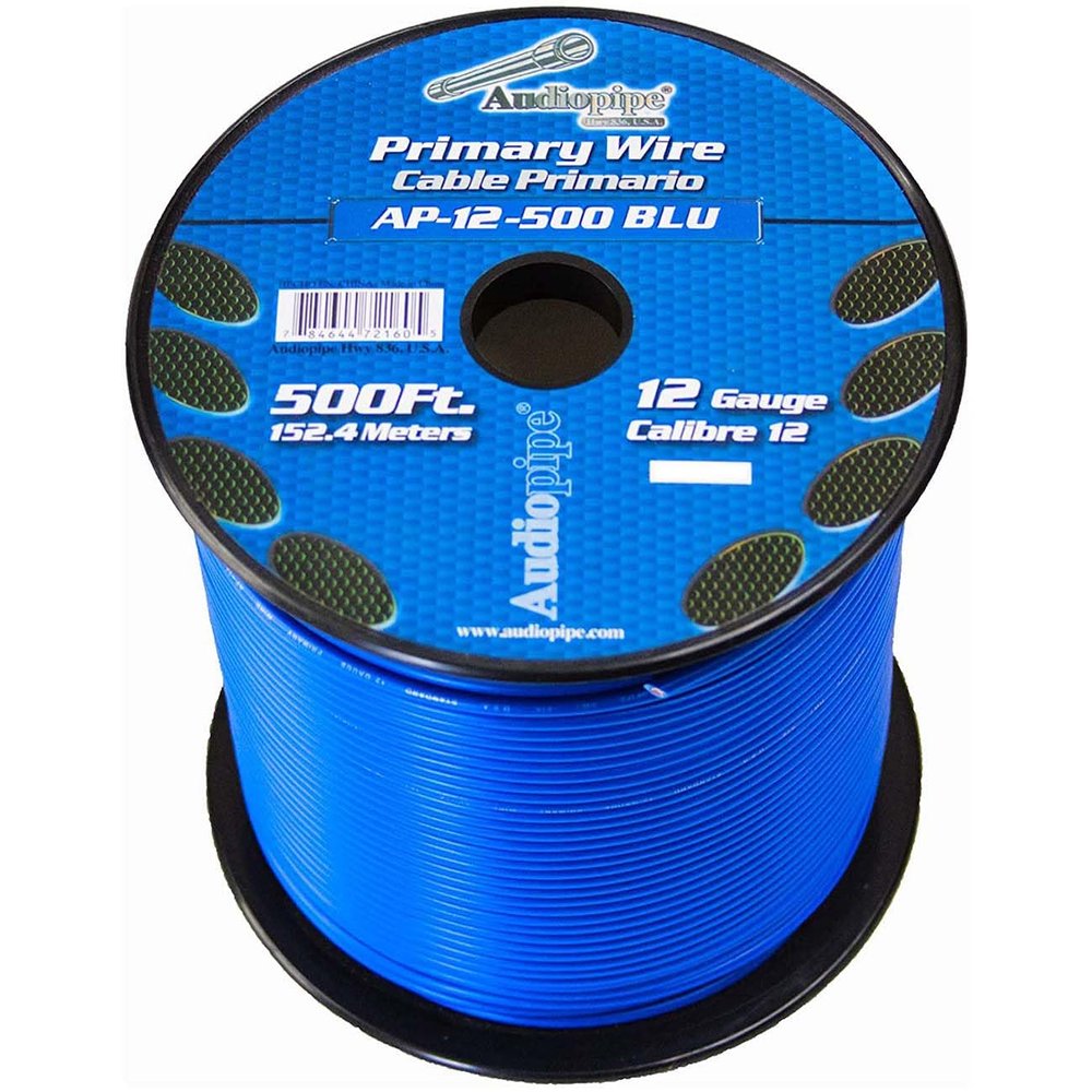 Audiopipe AP12500BL 12 Gauge 500ft Primary Wire Blue