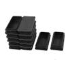 uxcell 50mmx100mm Plastic Ribbed Rectangle End Caps Tube Inserts Black 12Pcs view 1