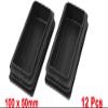 uxcell 50mmx100mm Plastic Ribbed Rectangle End Caps Tube Inserts Black 12Pcs view 2