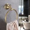 Leyden Brass Towel Ring, Antique Retro Round Towel Holder, Wall Mounted Bath Hand Towel Rack Rail Bathroom Hardware Classical Ancient Wave Pattern Base view 2