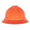 MSA 10058326 V-Gard Full-Brim Hard Hat With 1-Touch Suspension | Polyethylene Shell, Superior Impact Protection, Self Adjusting Crown Straps - Standard Size in Hi-Viz Orange view 4