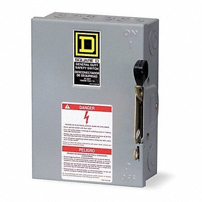 SQUARE D D321N 30A 240V 3P 3Ph N1 Fused New