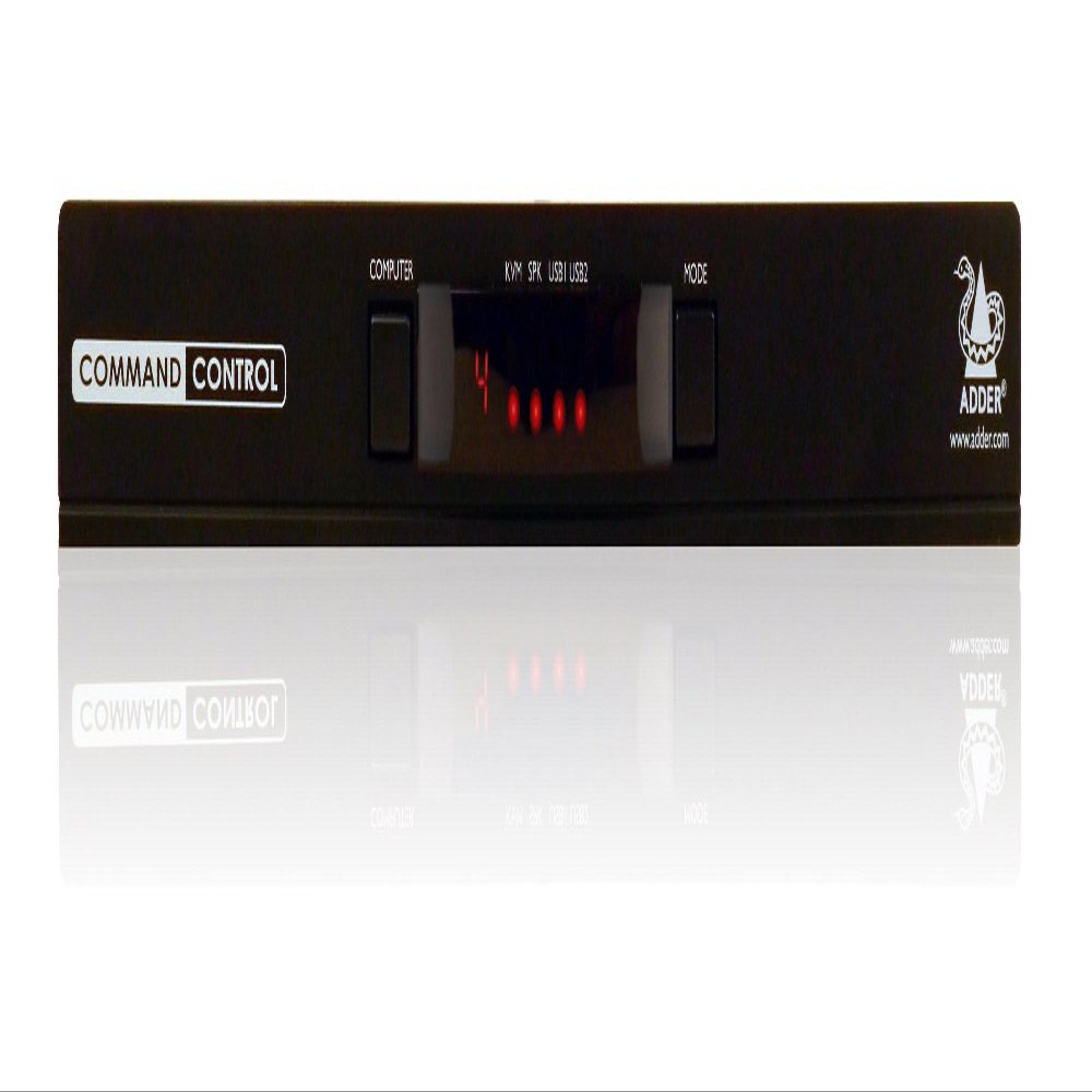 Adder CCS-PRO4-US Command and Control Switch Pro. 4 Port; Improved Desk Ergonomics; Seamless Switching by Mouse Control with Free-Flow Technology