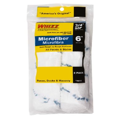 WHIZZ Xtrasorb Microfiber 6" W x 3/4" Mini Paint Roller Cover 2 Pk. - Case of: 1