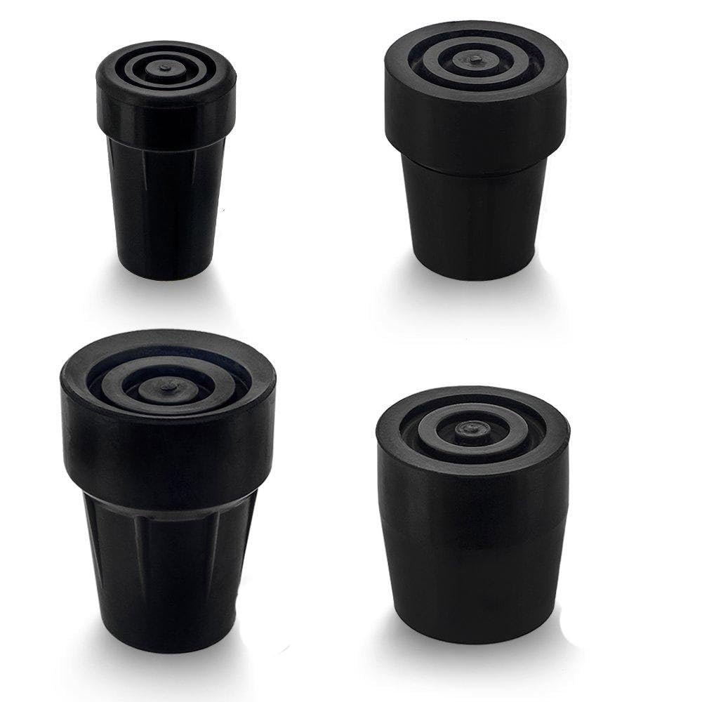 Royal RC Black Steel Inserted Rubber Tip - 3/4 Inch for Walking Cane, Durable Replacement Tip Fits Walking Sticks, Walking Canes for Hiking, Extra Durable Walking Cane for Women and Men