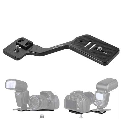 Andoer Dual Flash Bracket Tripod Mount for 1/4 inch Screw Camera, Camera Accessories, Studio Video Light Stand External Flash Speedlite