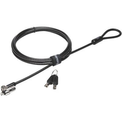 Kensington MicroSaver 2.0 Laptop Lock, Carbon Steel Cable 1.8m Long, Strong 10mm Diameter Locking Head with T-Bar Locking Mechanism, K65020EU