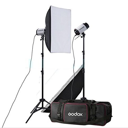 GOWE 2X 250W Studio Flash Lighting Kit 500W Strobe Flash Light Portrait Fashion Advertisement Object Photography Set