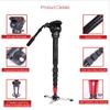GOWE Professional Aluminum Alloy Camera Monopod with Fluid Head for ILDC DSLR Camcorder DV Pocket Camera Max Load Capacity 4kg view 2