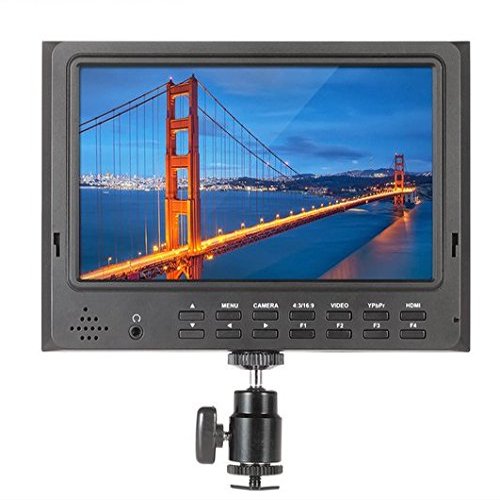 GOWE Portable 7" IPS Screen On-Camera Field HD Monitor Resolution 1024 * 600 Pixels Support for Sony Canon BMPCC