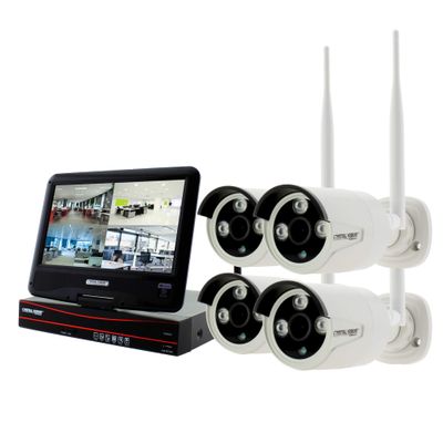 [4CH] Crystal Vision CVT9604E-3010W All-in-One True HD Wireless Surveillance System NVR CCTV w/ 2TB HDD, Built-in Monitor & Router, Camera Auto Pair