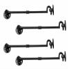 Renovators Supply Black Wrought Iron Cabin Hook Eye 11 Inches Long Large Decorative Privacy Hook Door Latches for Kitchen Cabinet, Windows, Sliding Or Barn Doors with Mounting Screws Pack of 4 view 1