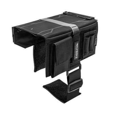 FlyBoys Reversible Pilot Kneeboard  Ambidextrous - for Left/Right-Handed Pilots, Detachable Eyelet Strip, Durable 600D Nylon, Adjustable Elastic Leg Strap - Black