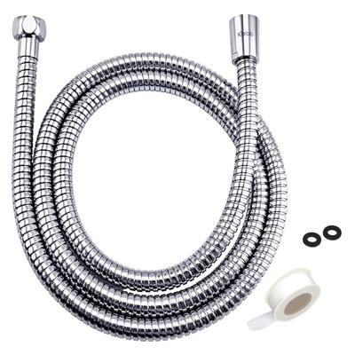 Klabb 59 Inch/150cm Stainless Steel Handheld Shower Hose, Flexible and Durable Replacement Hose with Brass Insert and Nut