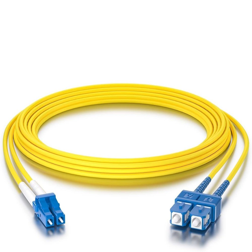 10Gtek Fiber Patch Cable - LC to SC OS2 1G/10G Singlemode Jumper Duplex 9/125 LSZH Fiber Optic Cord, Yellow, 10-Meter(32.8-ft)