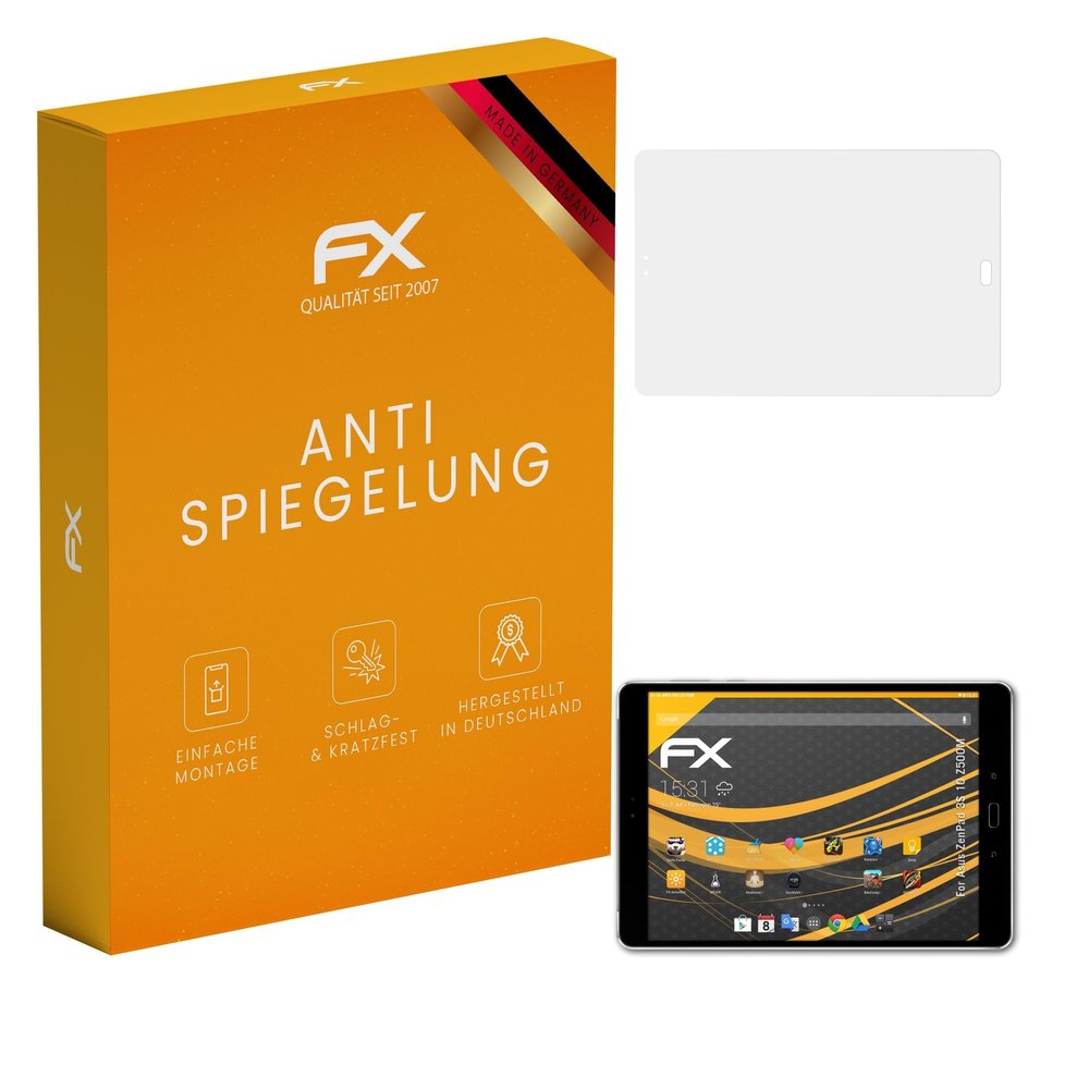 atFoliX Screen Protector compatible with Asus ZenPad 3S 10 Z500M Screen Protection Film, anti-reflective and shock-absorbing FX Protector Film (2X)