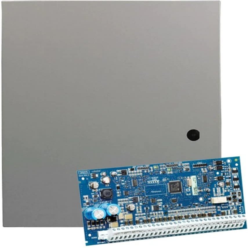 DSC HS2128NKCP01 PowerSeries Neo Control Panel with CP01 Software in Large Cabinet; No Keypad; 8 On-Board Zones; Template Programming; 8 Partitions; 1000-event Buffer; 95 User Codes
