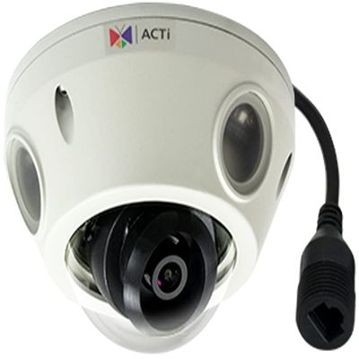 ACTi E933 2MP Video Analytics Outdoor Mini Dome Camera with SLLS, Fixed Lens, f2.55mm/F2.2, H.264, 1080p/60fps, 2D+3D DNR, Audio, MicroSDHC/MicroSDXC, PoE, IP68, IK10, EN50155, Built-in Analytics