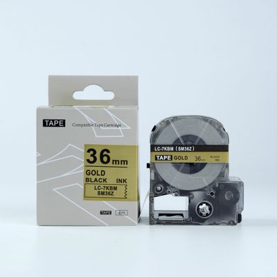 IDIK LC-7KBM Compatible EPSON LabelTape Black on Gold 3/2 x 26 36mm x 8m