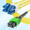10Gtek MPO to 8xLC Fanout Patch Cable, Singlemode 9/125 SMF, LSZH 8-Core, Female MPO (No PIN) to LC Duplex, for QSFP+ Transceivers, 10m(33ft) view 1