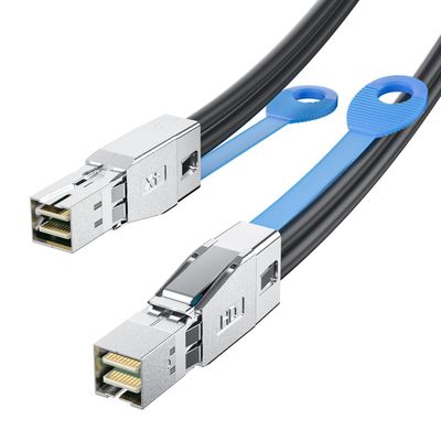 10Gtek 12G Mini SAS HD SFF-8644 to SFF-8644 Cable for NVMe Enclosure/Storage Array, SAN & JBOD Compatibility, 100-Ohm, 3-m(10ft)