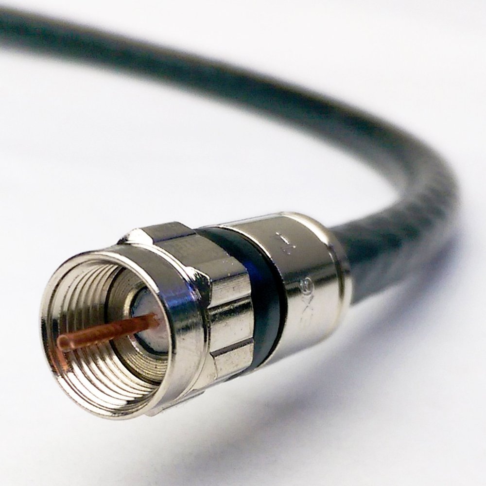 1ft Made in USA 3X Shields RG6 Coaxial Patch Cord TV Cable 18AWG 75 Ohm UL ETL CMR CL Anti-UV Compression F-CONNECTORS (Satellite, HDTV Antenna, Broadband Internet Cable TV) by PHAT SATELLITE INTL
