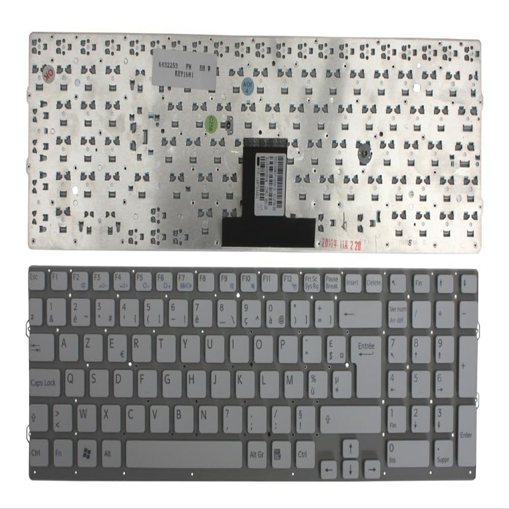 Power4Laptops French Layout White Replacement Laptop Keyboard Compatible with Sony Vaio VPC-EB1SFX/BIC