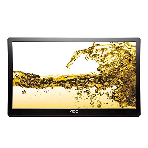 AOC E1659FWU  LED monitor  15.6 inch  1366 X 768  200 CD/M2  500: 1 (Dynamic)  8 MS  USB  glossy piano black [parallel import goods]